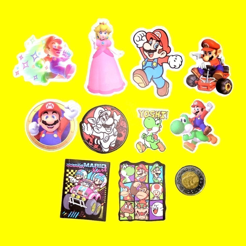 3/$20 Brand New 10x Super Mario Waterproof Stickers